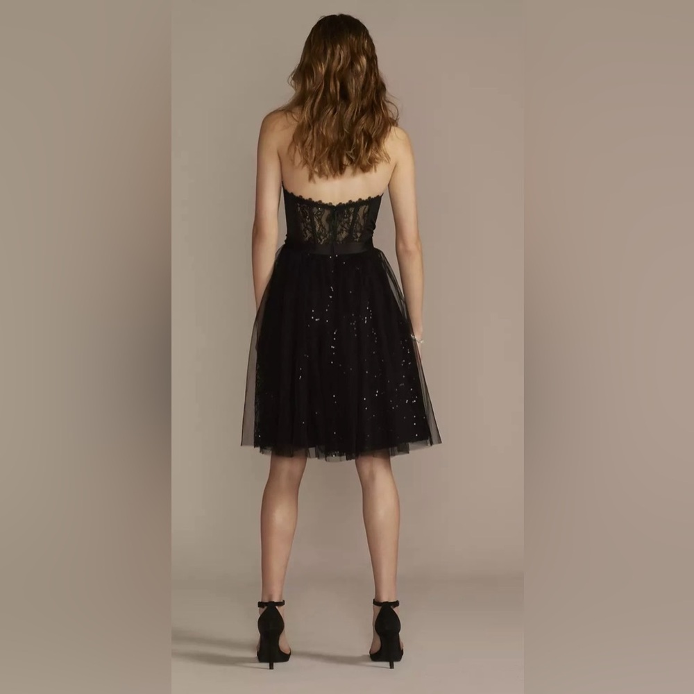 JULES AND CLEO Sweetheart Strapless Sparkle Lace and Tulle Corset Dress Size 20 - Picture 2 of 15